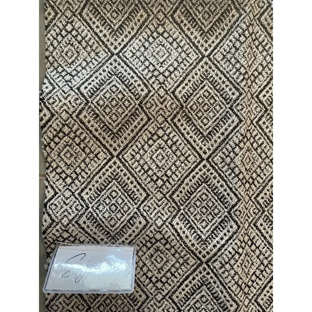 Kravet Guazu Noiri and Gray and White Jacquard Geometric Fabric Samples 25
